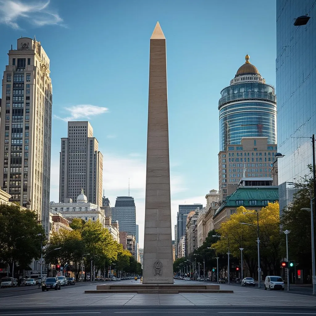 Obelisco y distrito financiero